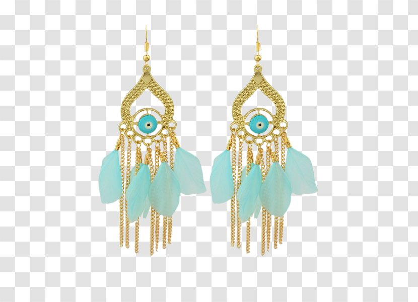 Turquoise Earring Body Jewellery Woman - Feather Earrings Transparent PNG