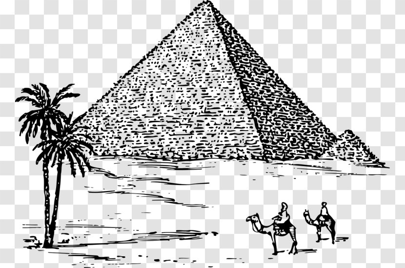 Great Pyramid Of Giza Egyptian Pyramids Drawing Sketch - Monument Transparent PNG