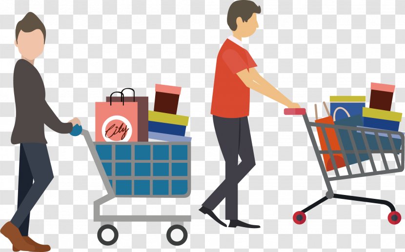 Shopping Flat Design Icon - Play - Cart Man Transparent PNG