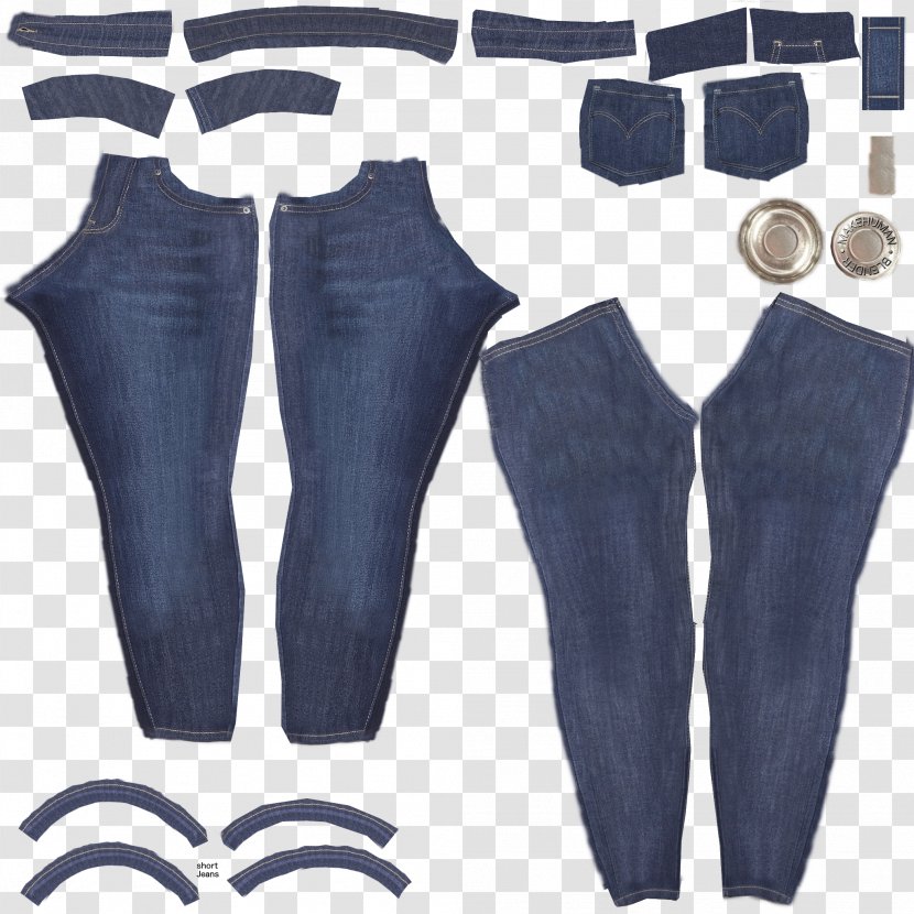 Jeans Slim-fit Pants Denim Texture Mapping Transparent PNG