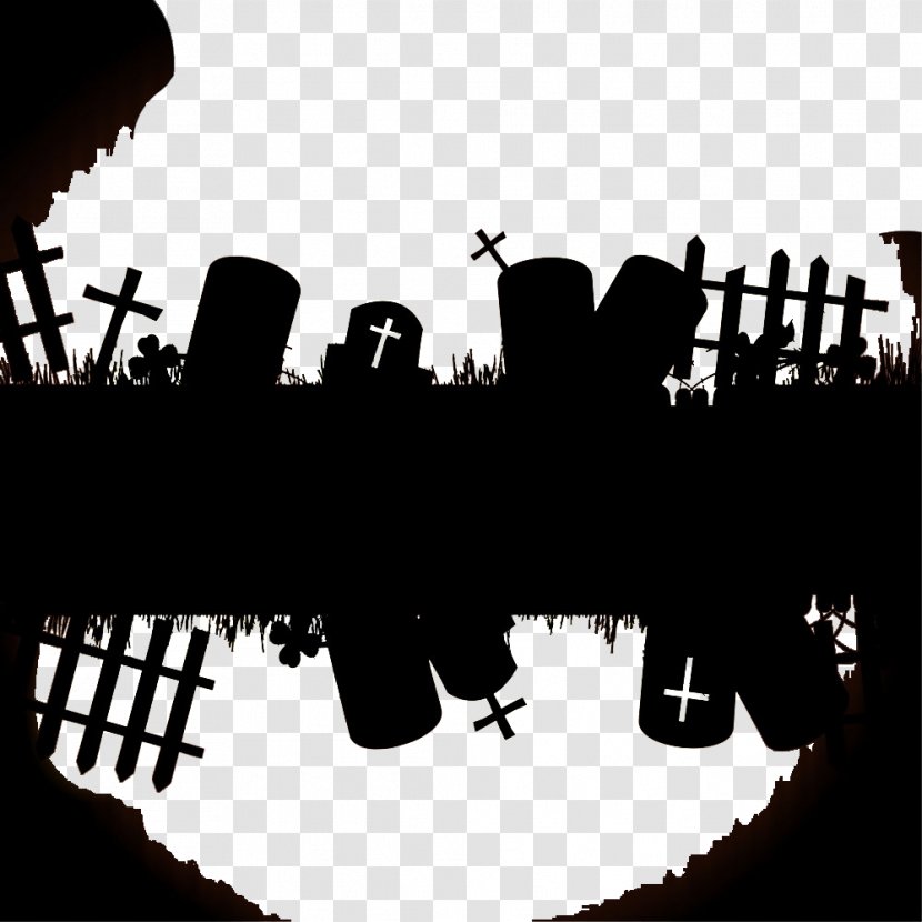 Halloween Stock Illustration Photography - Cemetery Black And White Picture Transparent PNG