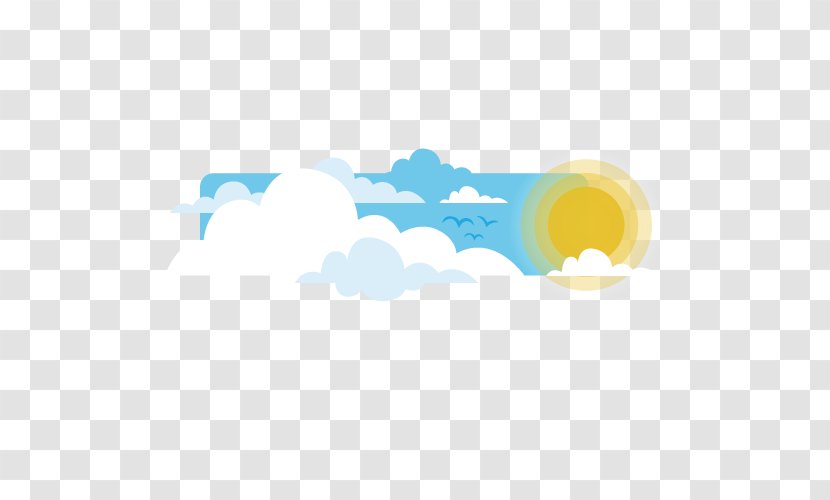 Blue Sky And White Clouds - Yellow - Pattern Transparent PNG