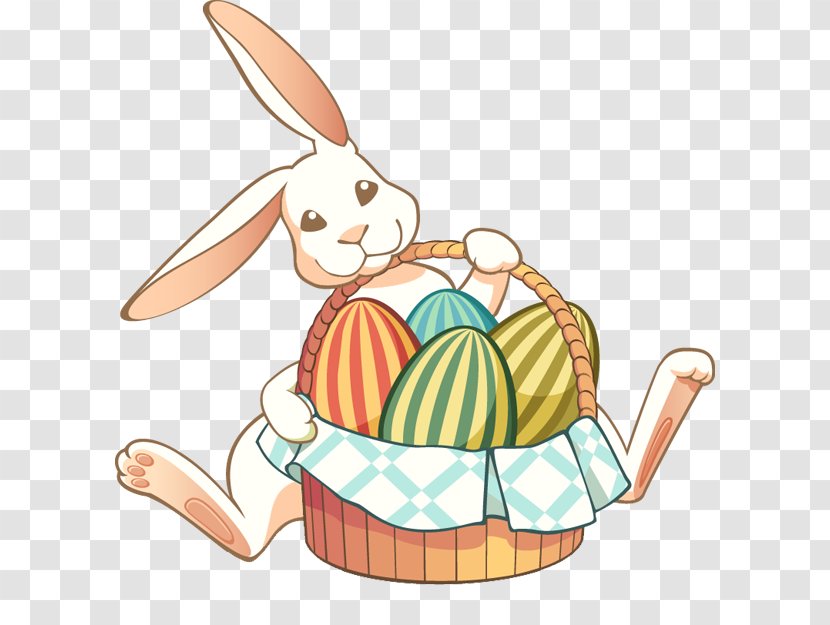 Easter Bunny Basket Rabbit Clip Art - Food - Free Clipart Transparent PNG