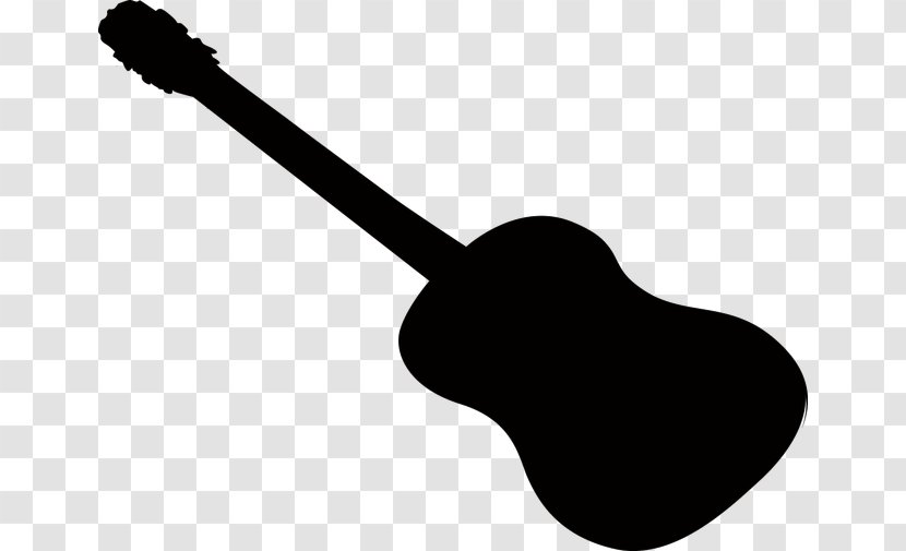 Acoustic Guitar White Black - Shadow Transparent PNG