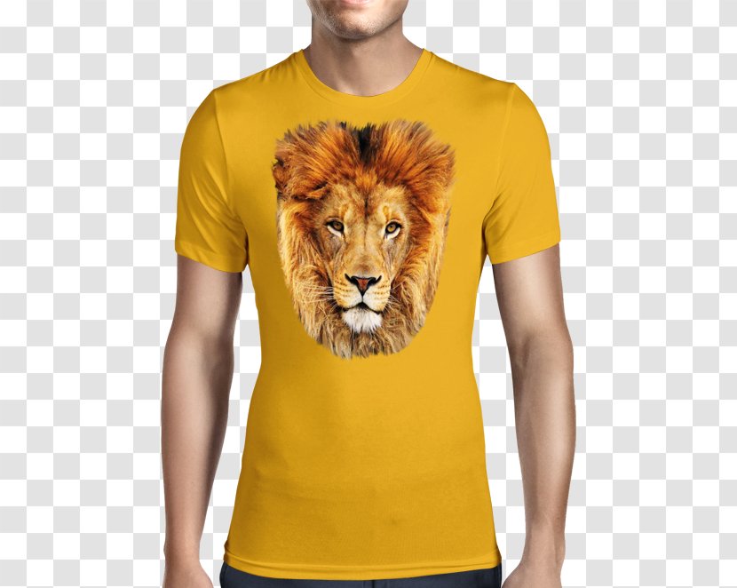 Lion T-shirt Yellow Cat - Color Transparent PNG