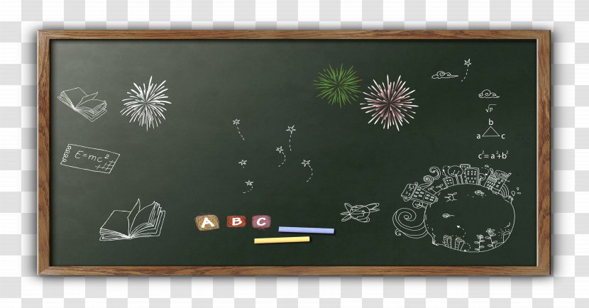 Blackboard Classroom - Sidewalk Chalk - Fireworks Transparent PNG