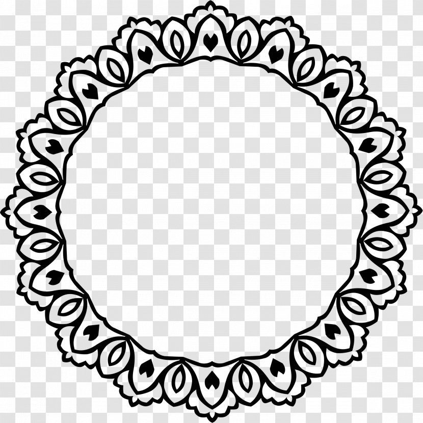 Picture Frames Clip Art - Black And White - Decorative Lace Transparent PNG