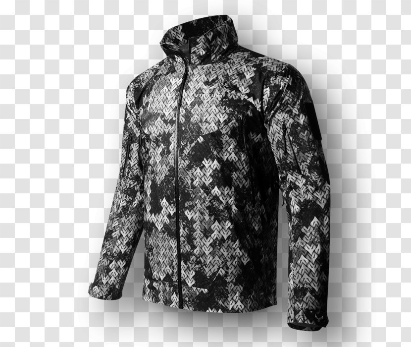 Fleece Jacket Clothing Polar Military Uniforms - Black And White - With Hoodie Transparent PNG