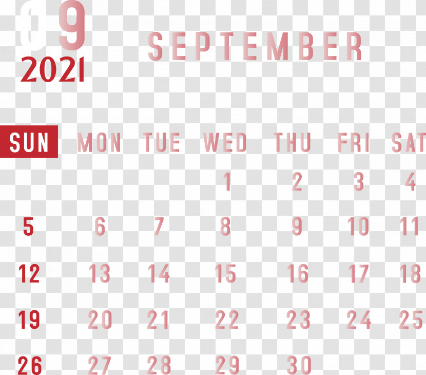 September 2021 Month Calendar September 2021 Printable Calendar 2021 Monthly Calendar Transparent PNG