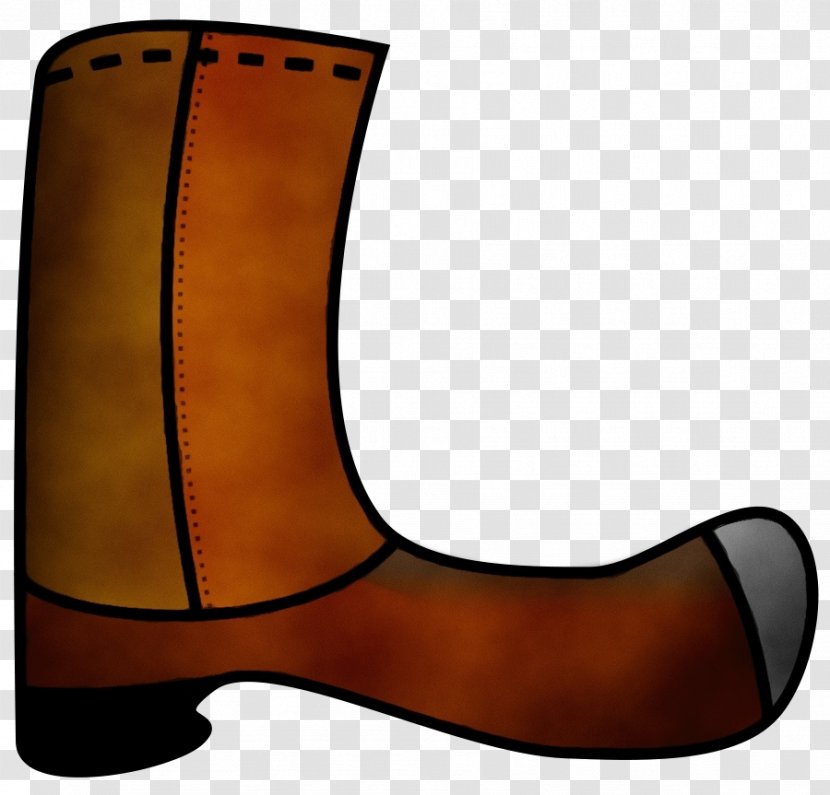 Cowboy Boot Shoe Wellington - Watercolor - Wood Brown Transparent PNG