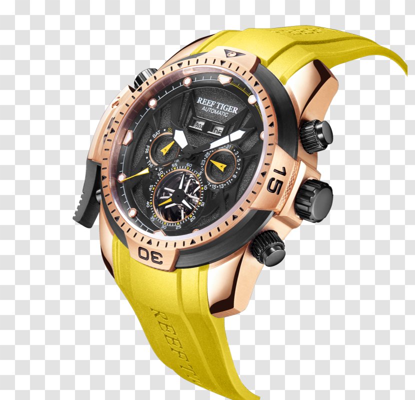 Automatic Watch Strap Dial Gold Transparent PNG