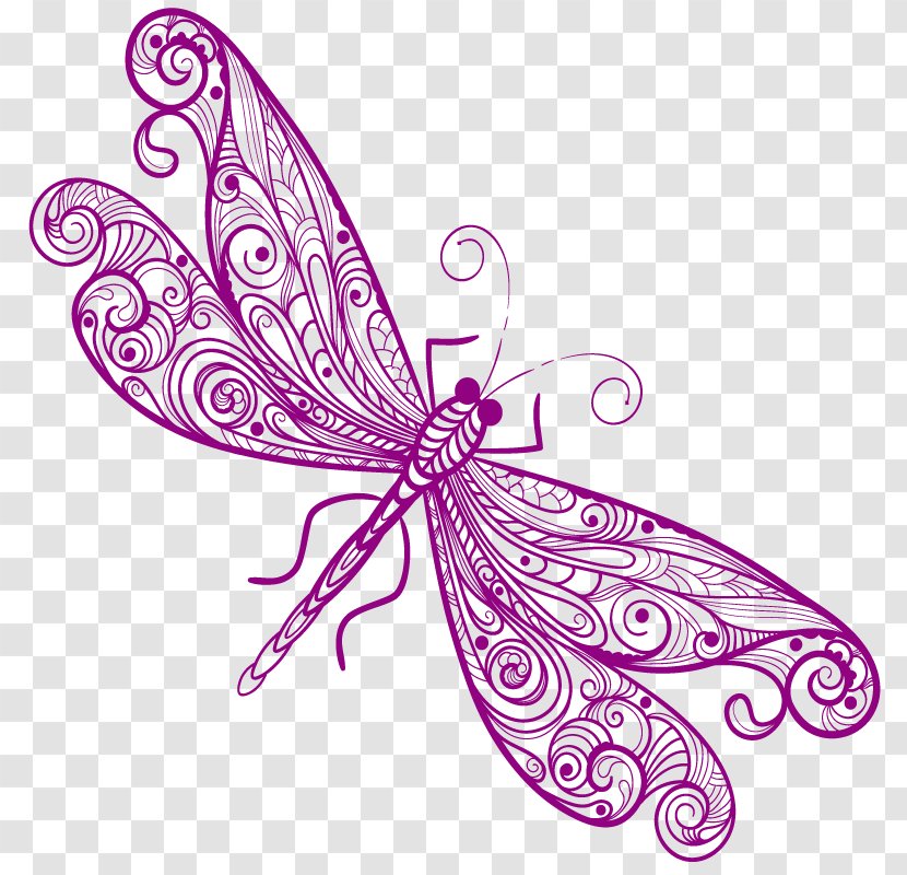 Monarch Butterfly Phonograph Record Dragonfly Animal Clip Art - Magenta Transparent PNG