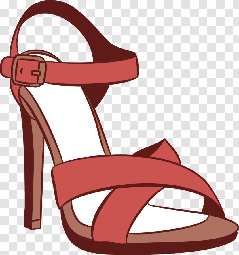 Sandal High-heeled Footwear Shoe - Vector Female Sandals Transparent PNG