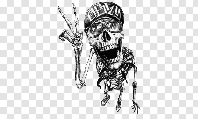 T-shirt Skull Graffiti Tattoo Drawing - Fictional Character Transparent PNG