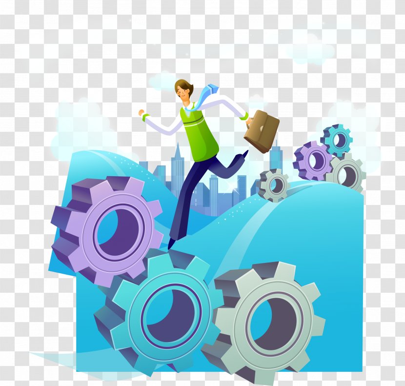 Cartoon Download Illustration - Poster - Running Man Gear Transparent PNG