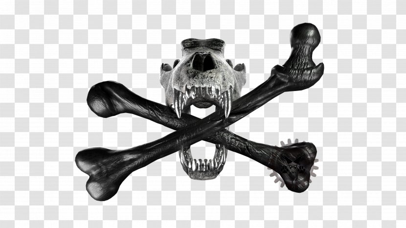 Skull And Crossbones Bones Arctic Wolf Black - Rendering Transparent PNG