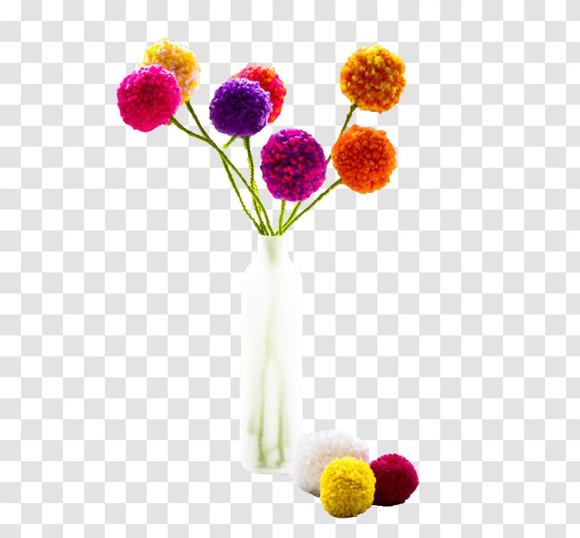 Pom-pom Craft Tutorial How-to Flower - Etsy - Colorful Ball Transparent PNG