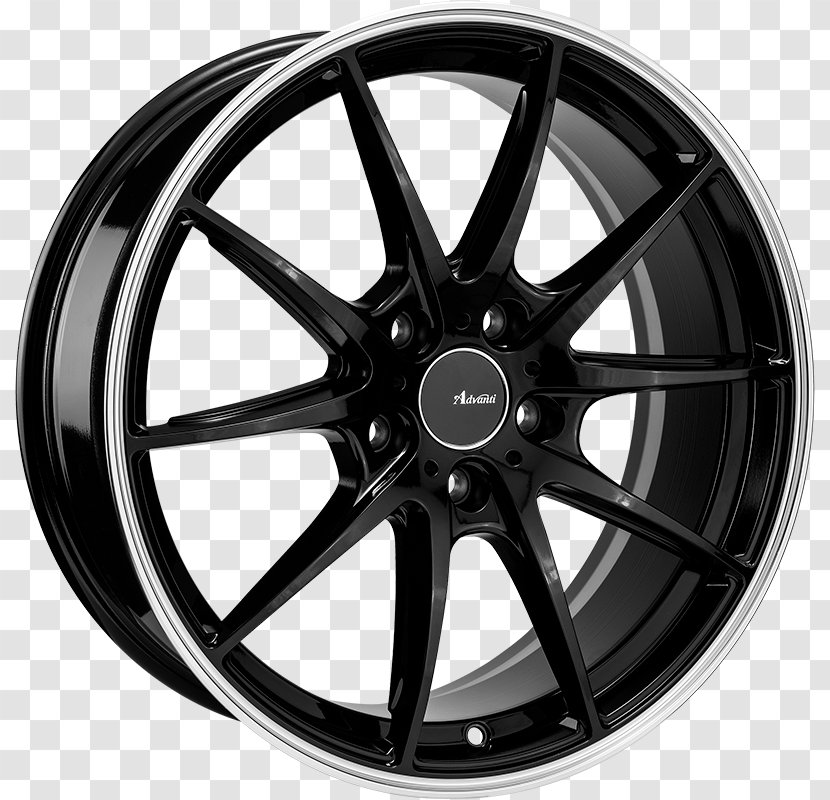 Car Alloy Wheel Rim Spoke - Black And White Transparent PNG