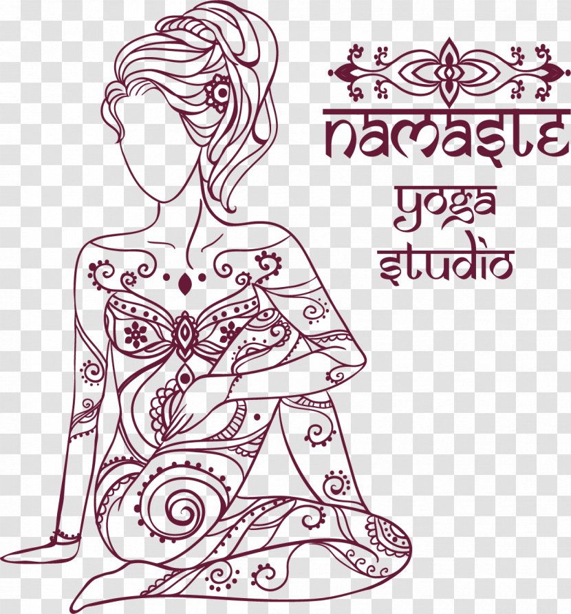 Tattoo Female - Tree - Yoga Pattern Transparent PNG