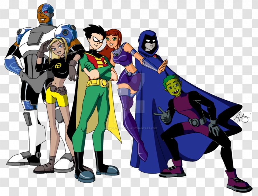 Raven Robin Beast Boy Nightwing Teen Titans - Aqualad - Image Transparent PNG