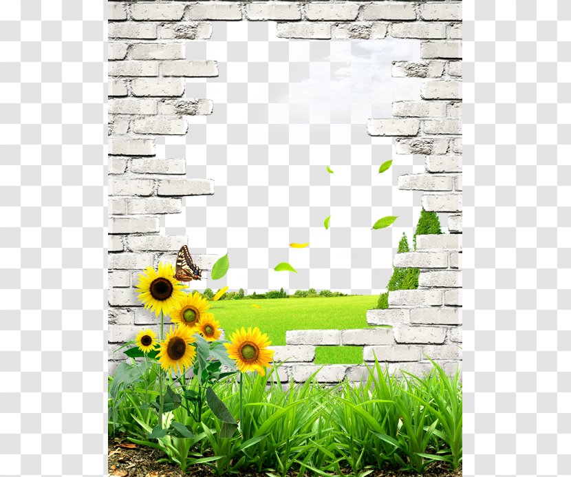 Wall Poster Brick - Fresh Illustrations Of Walls And Lawns Transparent PNG