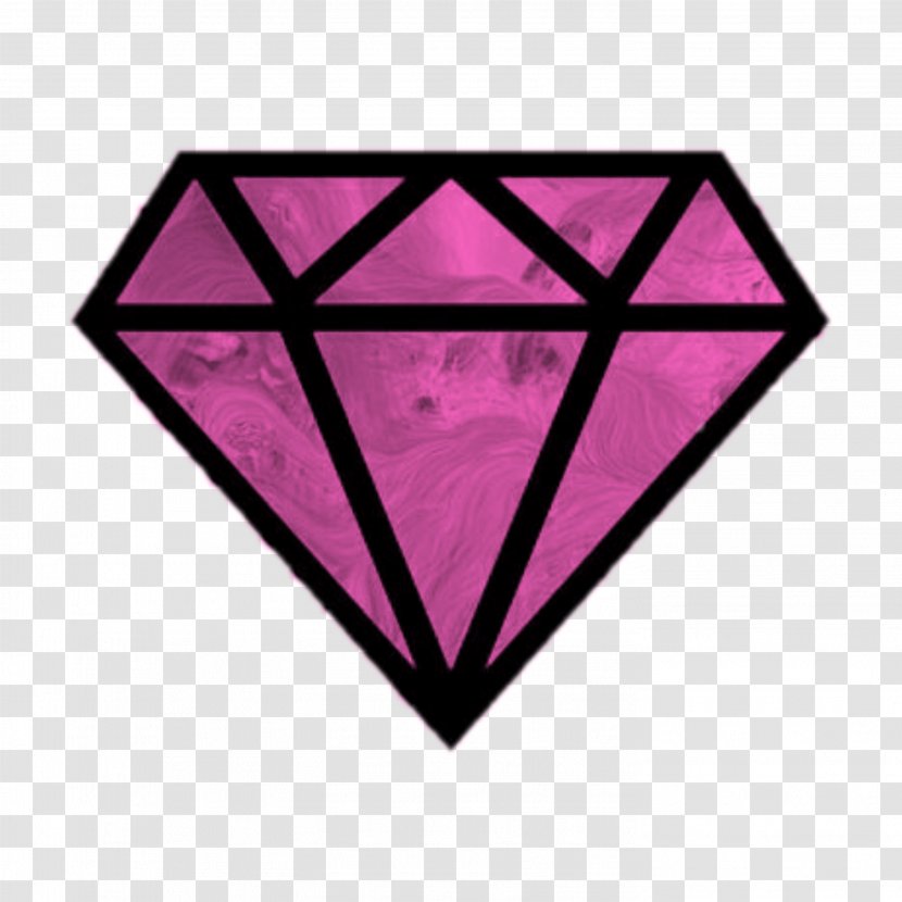 Pink Diamond Drawing Sticker Transparent PNG