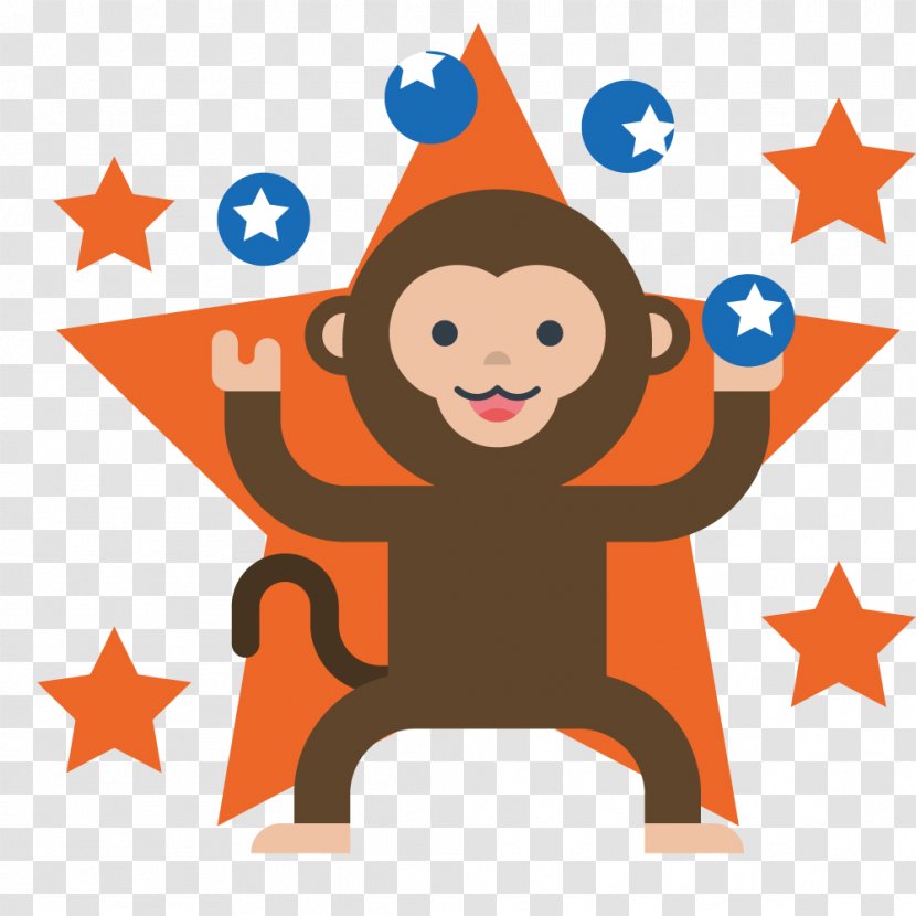 Wedding Invitation Star Clip Art - Birthday - Vector Animal Monkey Transparent PNG