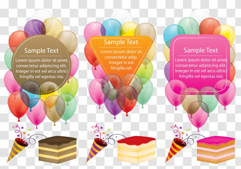 Birthday Cake Balloon - Vector Celebrate The Message Board Transparent PNG