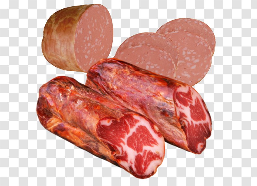 Sausage Capocollo Ham Salami Bacon - Cartoon - Cured In Kind Transparent PNG
