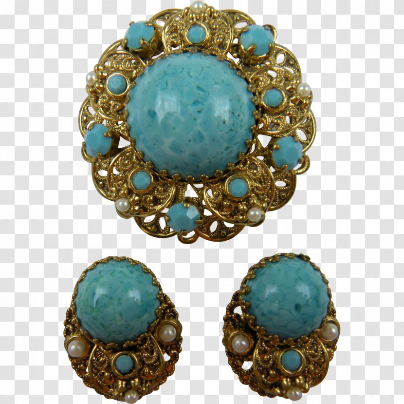 Turquoise Earring Brooch Jewelry Design Jewellery - Making Transparent PNG