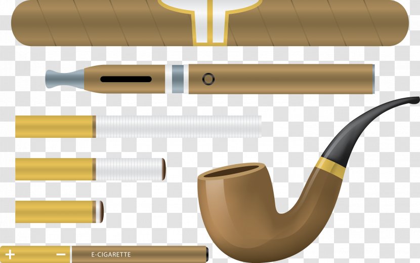 Tobacco Pipe Cigarette - Vector Cigarettes Transparent PNG