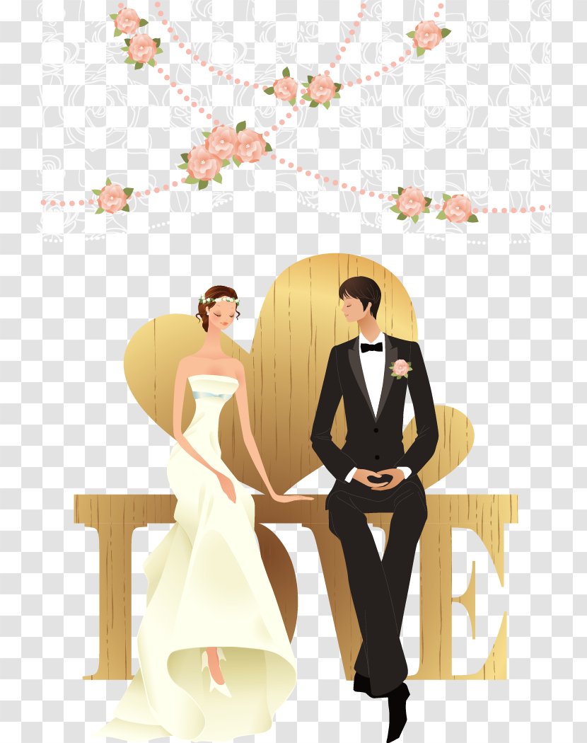 Wedding Marriage Wallpaper - Frame - Happy Couple Vector Material Transparent PNG