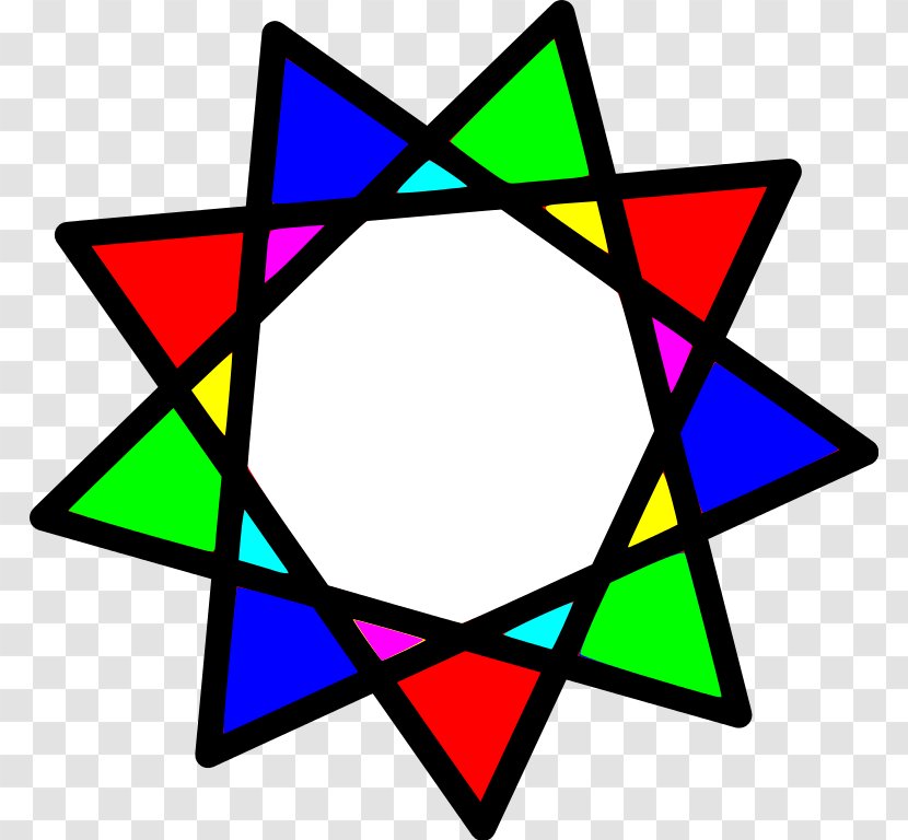 Line Star Polygon Enneagram Geometry - Vertex Transparent PNG