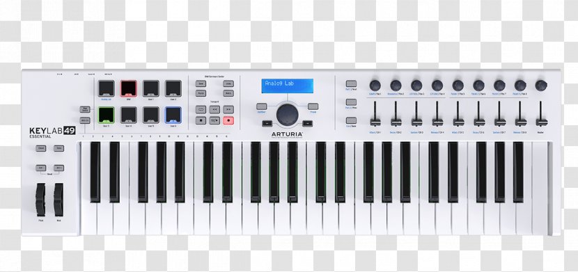 Arturia MiniLab MKII MIDI Controllers KeyLab 49 - Frame - Musical Instruments Transparent PNG