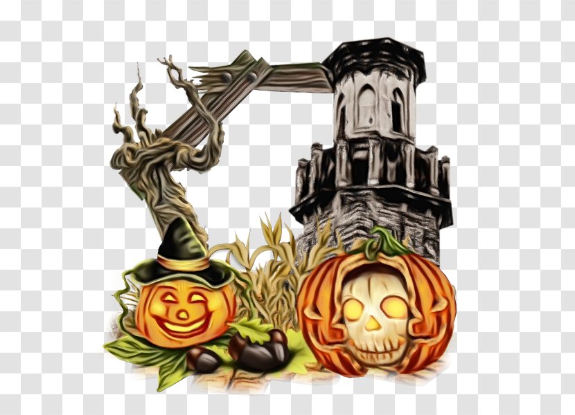 Cartoon Halloween Pumpkin - Plant Transparent PNG