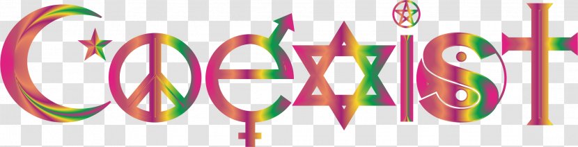 Coexist Decal Logo Bumper Sticker Clip Art - Peace Symbol Transparent PNG