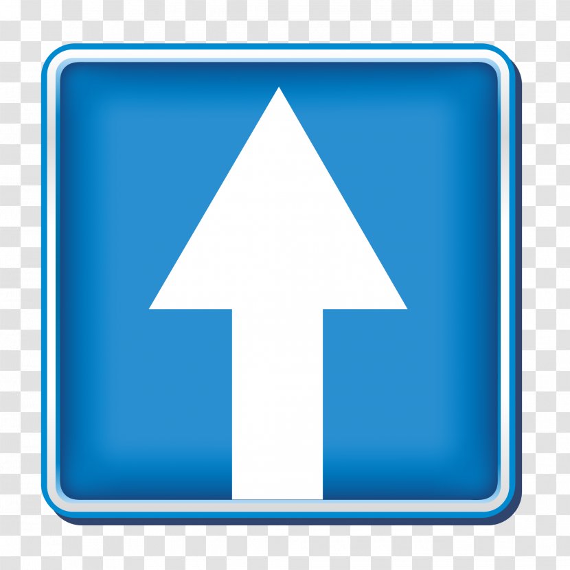 Traffic Sign Arrow Blue - Copyright Transparent PNG