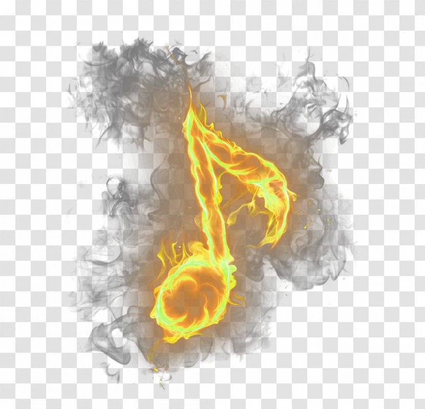 T-shirt Chroma Key Musical Note Flame - Heart - Yellow Fresh Effect Element Transparent PNG