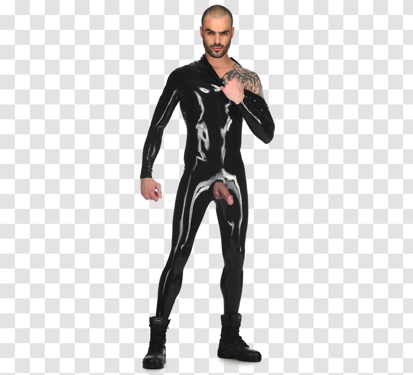 Wetsuit Latex Catsuit Dry Suit Adult - Watercolor - Black Zipper Jumpsuit Transparent PNG