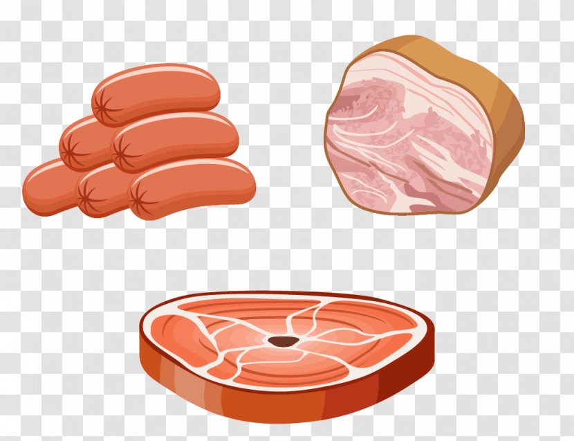 Mortadella Ham Bologna Sausage Steak - Heart - Cartoon Transparent PNG