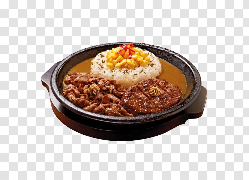 Japanese Cuisine Curry Hamburg Steak Food - Cooked Rice - Beef Transparent PNG