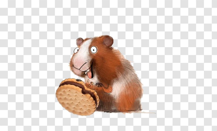 Golden Hamster Rodent - Painted Eating Cookies Transparent PNG