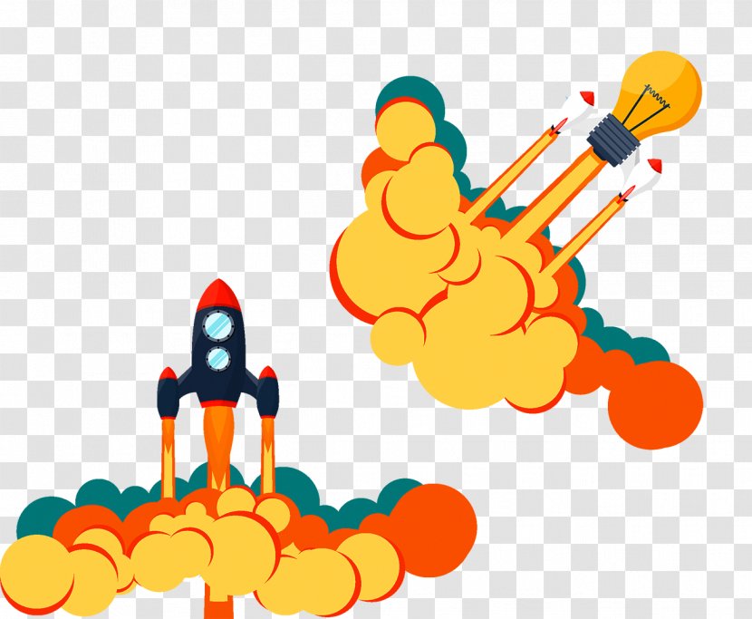 Rocket Launch Airplane Icon - Web Banner Transparent PNG