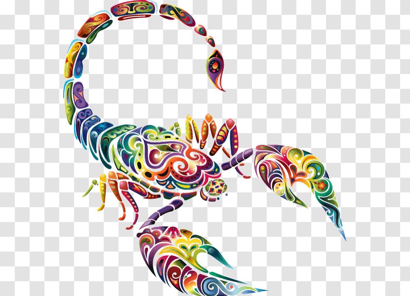 Scorpion Tattoo Zodiac Astrological Sign - Body Jewelry Transparent PNG