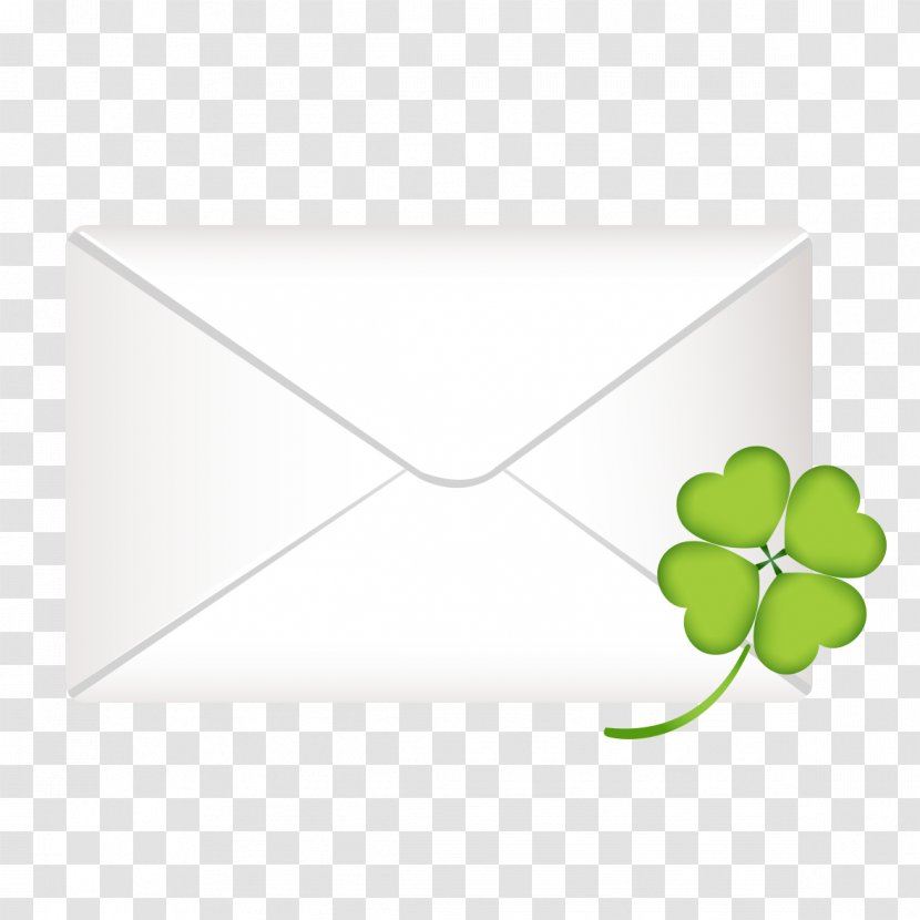 Paper Leaf Pattern - Green - Cartoon White Envelopes Transparent PNG