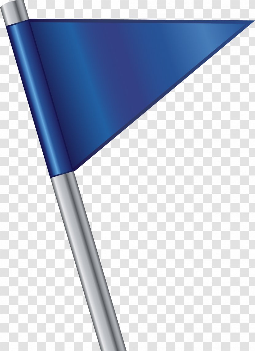 Flagpole Icon - Drawing - Hand Painted Blue Flag Transparent PNG