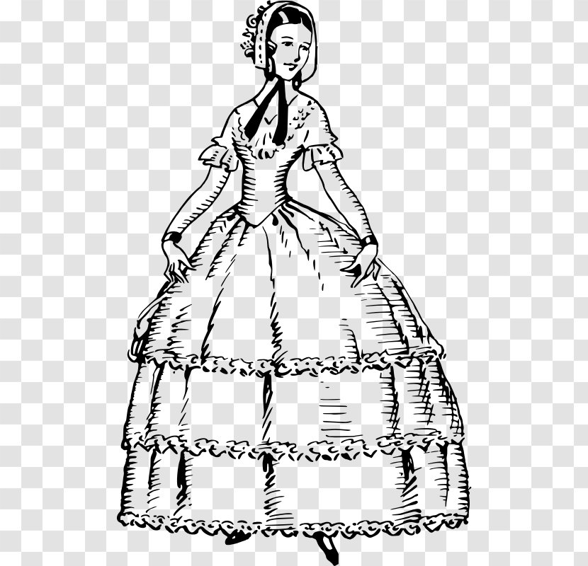 Gown Dress Clip Art - Line Transparent PNG