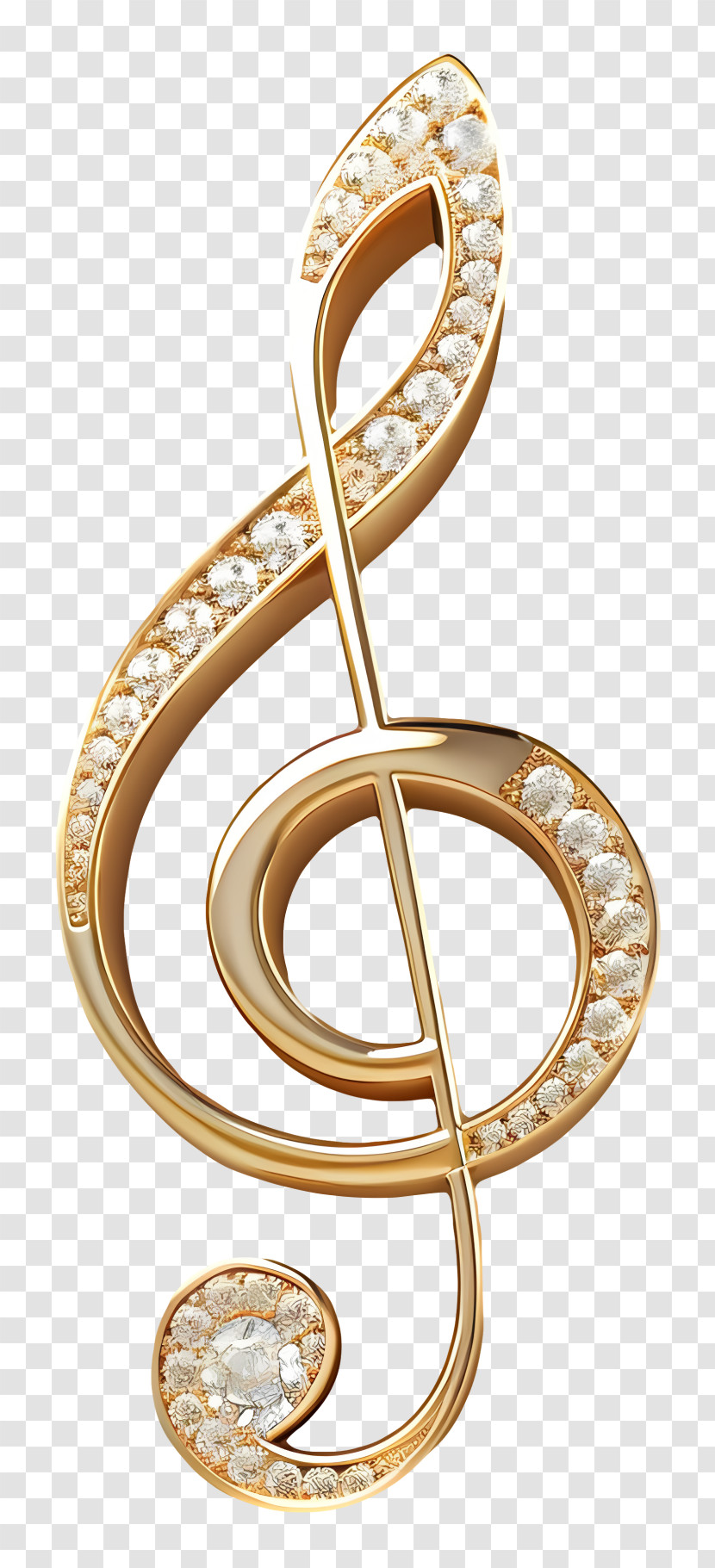 Music Notes - Elegant Golden Treble Clef Transparent PNG