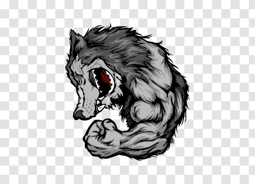 Gray Wolf Cartoon Arm - Snout - Muscles Transparent PNG