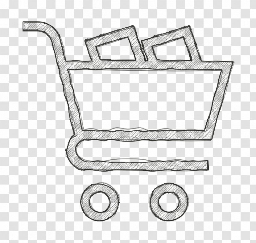 Supermarket Icon Shopping Cart Business And Trade - Line Art Vehicle Transparent PNG